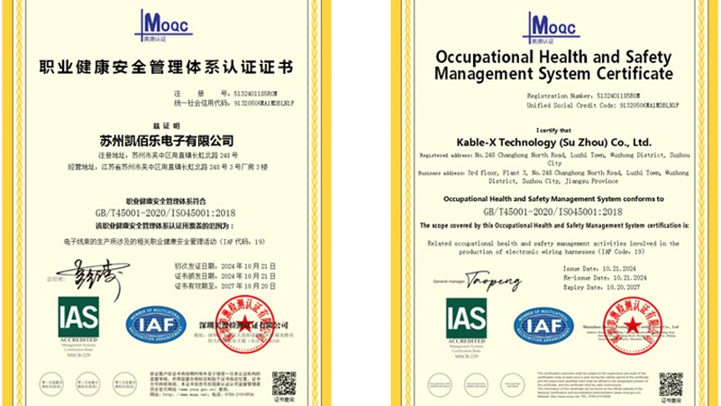 蘇州凱佰樂(lè)榮獲ISO45001職業(yè)健康安全管理體系認(rèn)證 蘇州凱佰樂(lè)榮獲ISO45001職業(yè)健康安全管理體系認(rèn)證